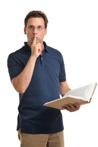 A librarian shooshes you